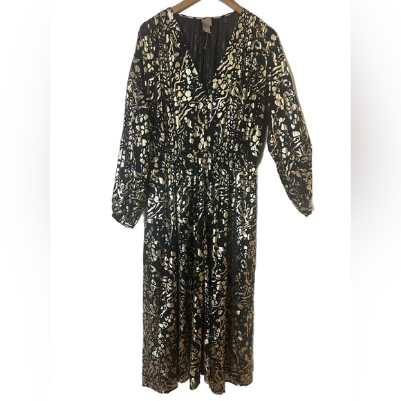 Black & Gold Dress size L - Picture 1 of 4